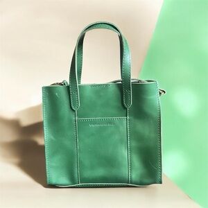 Portland Leather Goods Lola Crossbody Tote Aruba Green Leather Bag